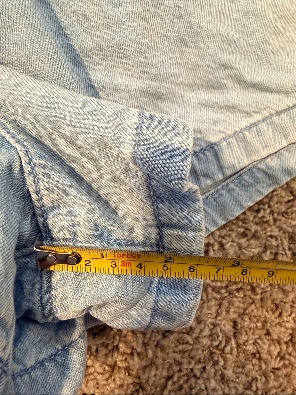 Light Wash Pull On Denim Shorts